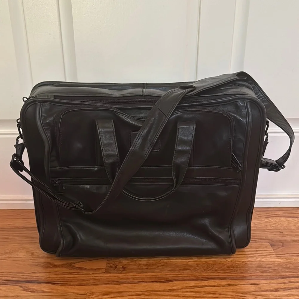Tumi Black Leather Briefcase